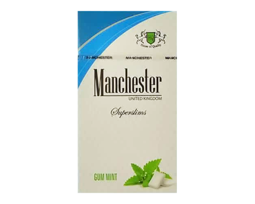 Сигареты Manchester Gum Mint SuperSlims оптом Сигареты Manchester Gum Mint SuperSlims оптом