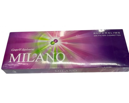 Сигареты Milano Superslim Grape Applemint (Милано Суперслим Кнопка Виноград-Мята)