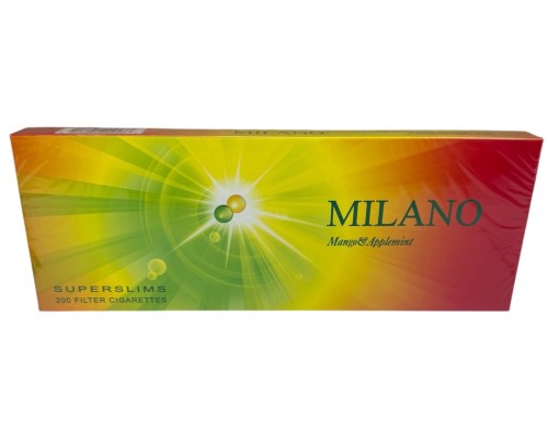 Сигареты Milano Superslim Mango Applemint (Милано Суперслим Кнопка Манго-Мята)
